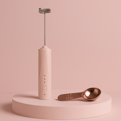 Electric Frother & Rose Gold Scoop